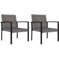 vidaXL Tuinstoelen 2 st poly rattan grijs