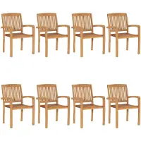 vidaXL Tuinstoelen stapelbaar 8 st massief teakhout