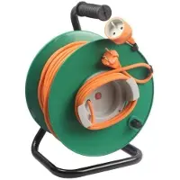AS Discount Zenitech Elektrische Winder 40m Zonder Stekker 2x1,5 Mm² Met Metalen Basis En Afgesneden