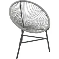 vidaXL Tuinmaanstoel poly rattan grijs