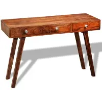 vidaXL Wandtafel met 3 lades 76 cm massief acaciahout