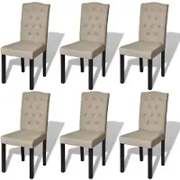 vidaXL Eetkamerstoelen antieke stijl stof beige 6 st online kopen