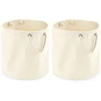 Blokker 2x Stuks Stevige Canvas Cadeau/opbergzak 30 X 30 Cm - Opbergmanden