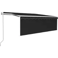 vidaXL Luifel met rolgordijn, LED en windsensor 4x3 m antracietkleurig