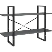 vidaXL Boekenkast met 2 schappen 100x30x70 cm massief grenenhout grijs