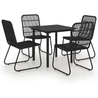 vidaXL 5-delige tuinset, polyrotan en glas