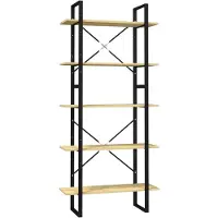 vidaXL Boekenkast met 5 schappen 80x30x175 cm massief grenenhout