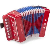 Woet Speelgoed Accordeon voor Kinderen - Speelgoedinstrument - Rood - Inclusief Muziekboekje met 8 Liedjes - Vanaf 3 Jaar