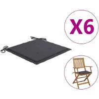 vidaXL Tuinstoelkussens 6 st 40x40x4 cm oxford stof antracietkleurig
