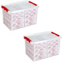 Sunware 2x Kerstversiering opbergbakken/boxen voor 116 kerstballen - Kerstballen opbergboxen