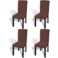 vidaXL Stoelhoezen 4 st stretch recht bruin