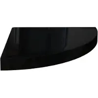 vidaXL Hoekschap zwevend 35x35x3,8 cm MDF hoogglans zwart