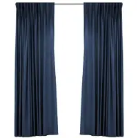 Larson - Luxe Geweven Blackout Gordijn - Ringen – Donkerblauw - 150 x 250 cm - Verduisterend & kant en klaar