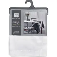 Sans marque Wit tafelkleed van katoen met formaat 140 x 240 cm - Basic eettafel tafelkleden
