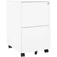 vidaXL Ladeblok verrijdbaar 39x45x67 cm staal wit