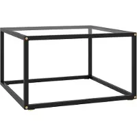 vidaXL Salontafel met gehard glas 60x60x35 cm zwart