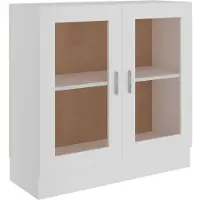 vidaXL Vitrinekast 82,5x30,5x80 cm bewerkt hout wit