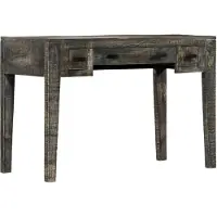 vidaXL Bureau, zwart, 110x50x75 cm, massief mangohout