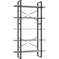 vidaXL Boekenkast met 5 schappen 100x30x175 cm bewerkt hout betongrijs