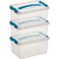 Sunware 3x Kunststof stapelbare opbergbak 6 liter 30 x 20 x 14 cm - Opbergbox
