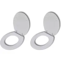 vidaXL Toiletzittingen met deksel, 2 stuks, MDF, wit