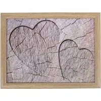 Mars & More Laptray/schoottafel houten/harten print 43 x 33 cm - Dienbladen