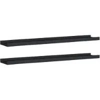 vidaXL Foto Planken MDF - Zwart, 80 x 9 x 3 cm, 2 stuks