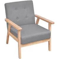 vidaXL Fauteuil stof lichtgrijs