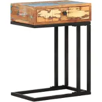 vidaXL Bijzettafel U-vormig 45x30x61 cm massief gerecycled hout