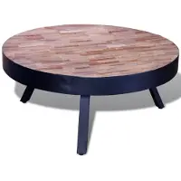 vidaXL Salontafel rond gerecycled teakhout