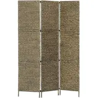 vidaXL Kamerscherm met 3 panelen 116x160 cm waterhyacint bruin