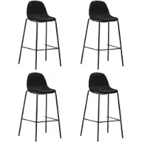 vidaXL Barstoelen 4 st stof zwart