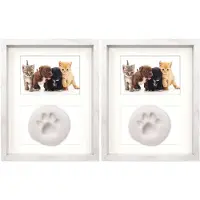 Blokker 2x Stuks Houten Fotolijstje Met Pootafdruk Kit Geschikt Voor Een Foto Van 10 X 15 Cm - Fotolijsten