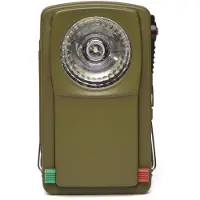 Kikkerland - Huckleberry Morse Code Zaklamp - Leer de morse codes - Verwisselbare filters: groen en rood - Duurzame metalen behuizing