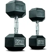 Matchu Sports Hexa dumbbell 20 kg - Zwart - Rubber