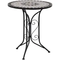 vidaXL Bistrotafel mozaïek 60 cm keramiek grijs