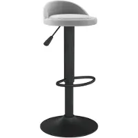 vidaXL Barkruk fluweel lichtgrijs