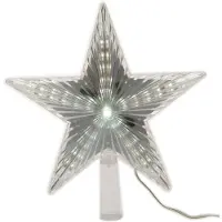 Lumineo Lichtgevende kerstboom piek 23 cm koel wit met knipperlichtfunctie - kerstboompieken