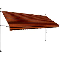 vidaXL Luifel handmatig uittrekbaar 350 cm oranje en bruin