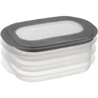 Sunware 6x Vleeswaren bakjes transparant/donkergroen - Vershoudbakjes