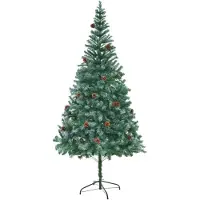 vidaXL Kunstkerstboom met dennenappels 210 cm