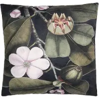 Clayre & Eef Sierkussen 45*45*4 Cm Meerkleurig Synthetisch Bloemen Kussenhoes Met Kussenvulling Zwart Kussenhoes Met
