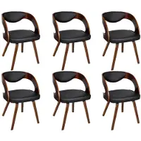 vidaXL Eetkamerstoelen Singapore kunstleer bruin 6 st online kopen