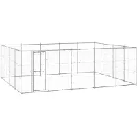 vidaXL Hondenkennel 24,2 m² gegalvaniseerd staal