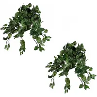 Mica Decorations 2x stuks scindapsus Drakenklimop kunstplanten groen L45 x B25 x H25 cm hangplant - Kunstplanten