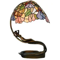 Clayre & Eef Tiffany tafellamp EVE, multicolor, Woon-/ Eetkamer, Glas, Tiffany, tafellamp