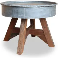 vidaXL Salontafel 60x45 cm gemengd gerecycled hout zilver