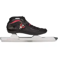 Nijdam Premium Norenschaatsen Carbon - Laag - Zwart/Rood - Maat 47