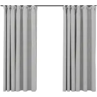 vidaXL Gordijnen linnen-look verduisterend haken 2 st 140x175 cm grijs