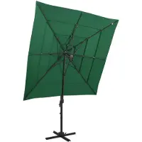 vidaXL Parasol 4-laags met aluminium paal 250x250 cm groen